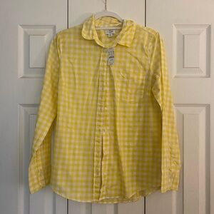 JCREW NWT Yellow Gingham Buttondown! Perfect!
